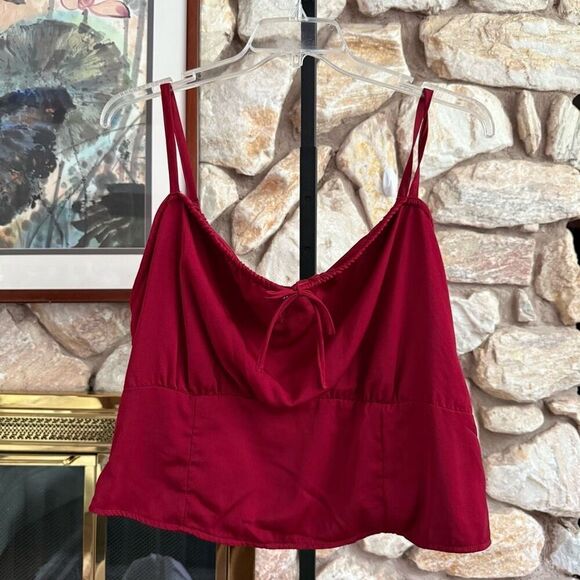 torrid Tops - NWT Torrid women’s plus Satin Tie Front Sleeveless Crop Top size 2